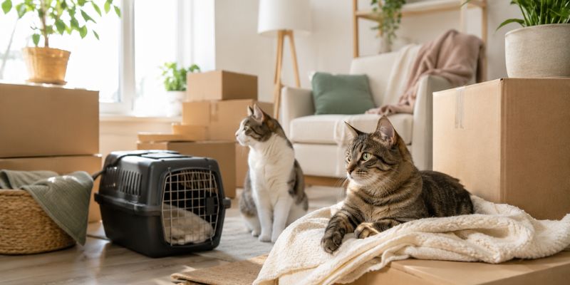 Cómo mudarse con gatos sin causarles estrés