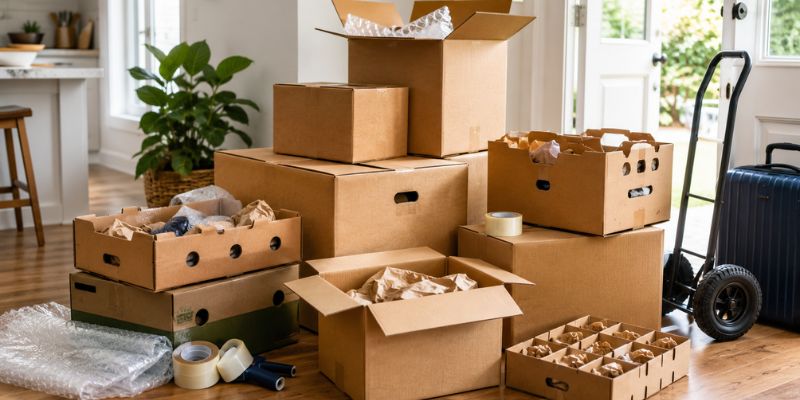 Dónde conseguir cajas para una mudanza